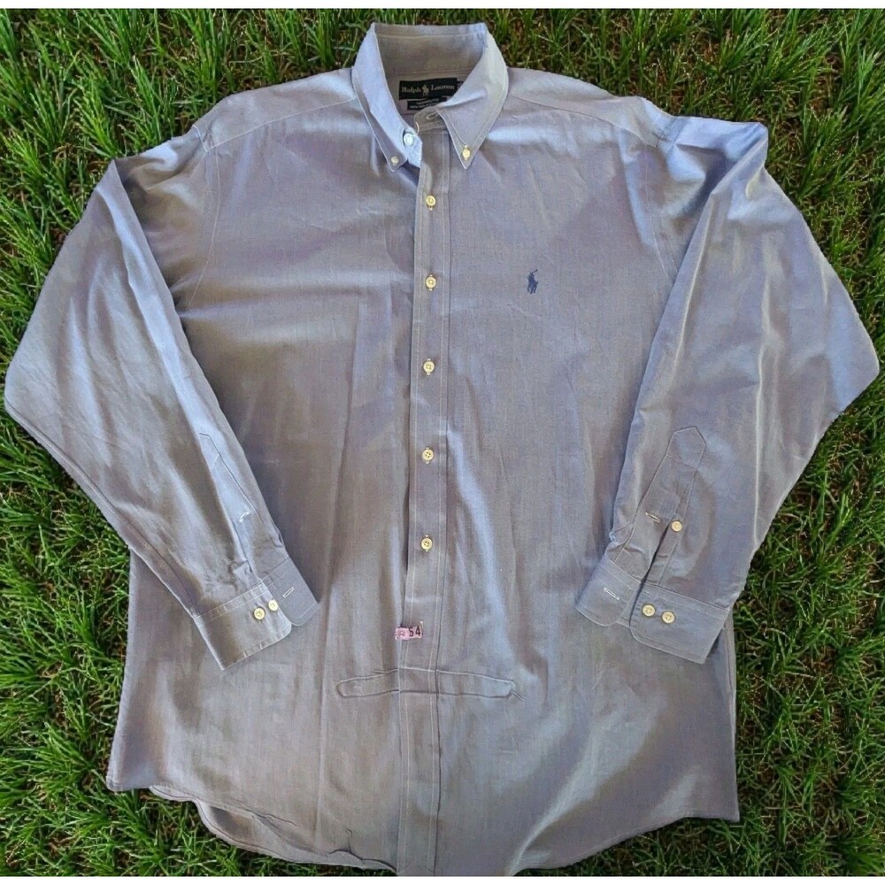 Polo Ralph Lauren Shirt Mens LARGE Blue Button Down Long Sleeve Pony Blake LS